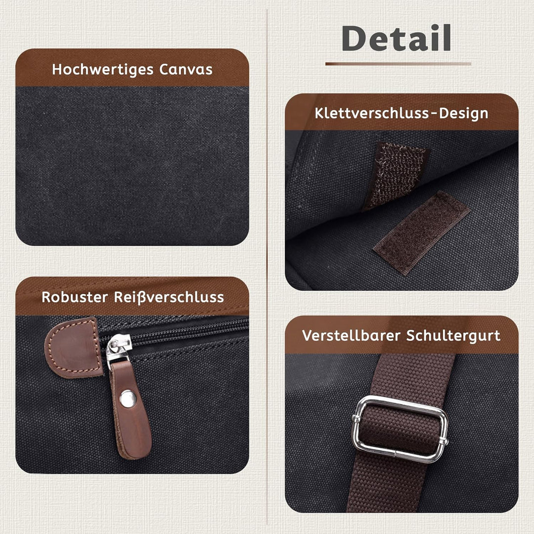 VARLIVOO Umhängetasche für Herren Schultertaschen 14" Zoll Laptoptaschen Messenger Bags Kuriertasche