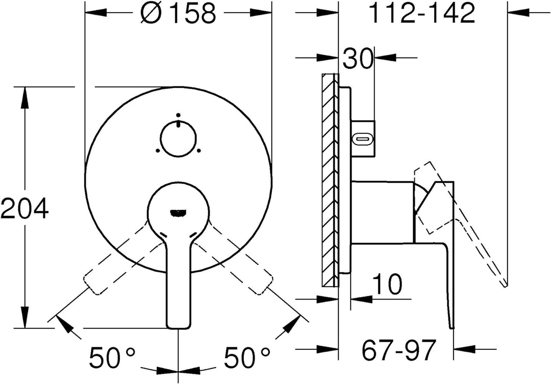 GROHE Lineare | Einhandbatterie mit 3-Wege Umstellung | chrom | 24095001