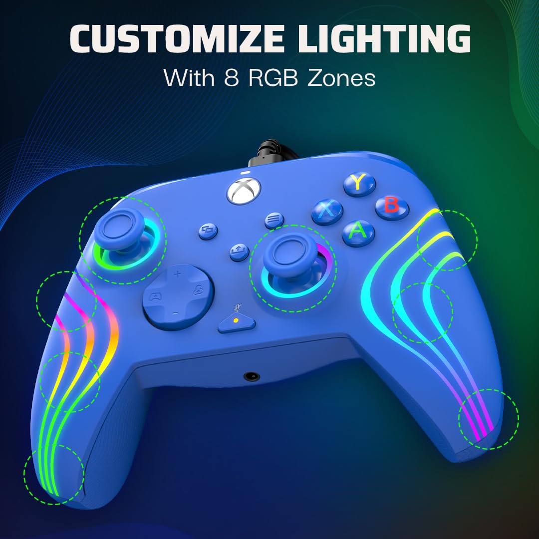 PDP Xbox Afterglow Wave Wired Controller Blue