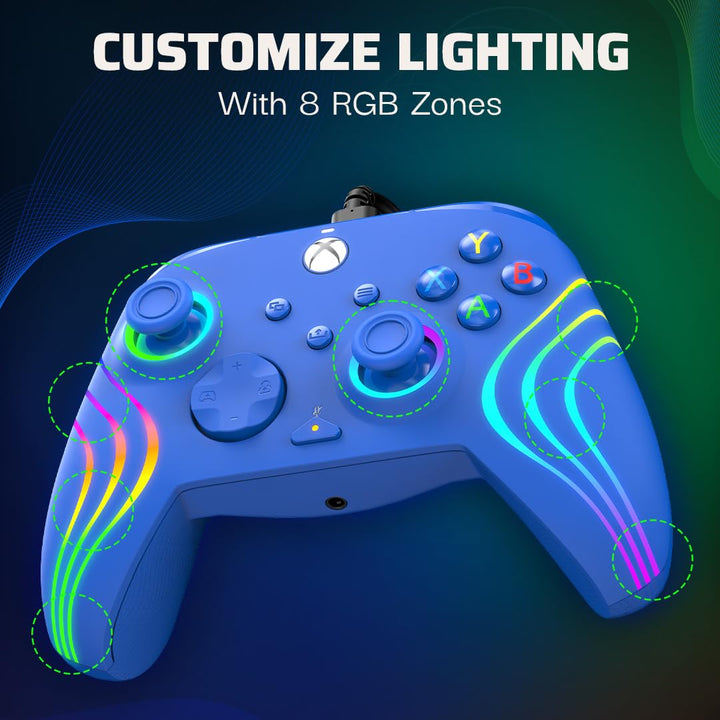 PDP Xbox Afterglow Wave Wired Controller Blue