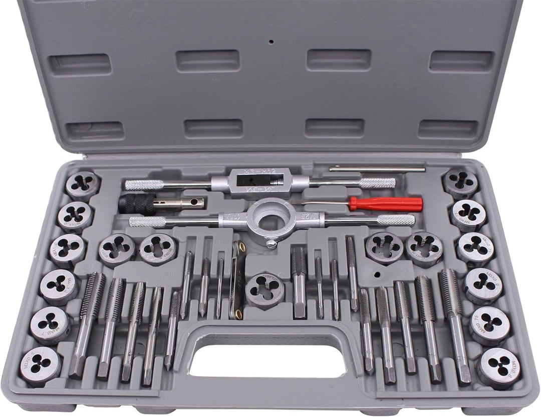 Gewindeschneider Satz 40tlg Gewindebohrer Metrisch M3-M12 Fein Gewinde Schneider Bohrer Werkzeug Set