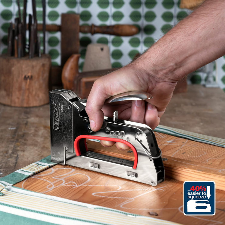 Rapid Handtacker R353, Tacker für Holz und Stoffe, Leistungsstark, Komplett aus Stahl, für Klammern