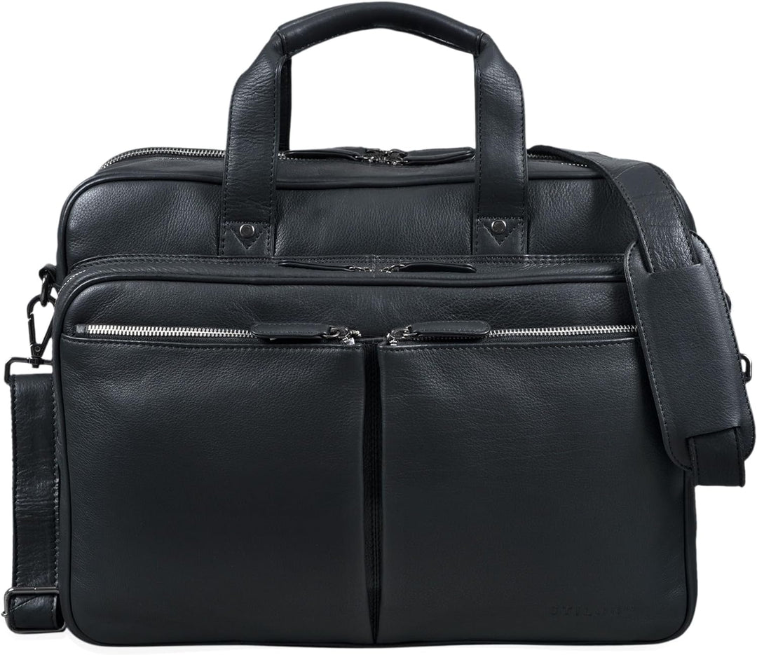 STILORD 'Remus' Ledertasche Umhängetasche Leder Aktentasche Gross 15,6 Zoll Laptoptasche abnehmbarer