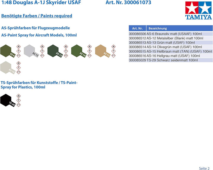 Tamiya 300061073 - 1:48 WWII Douglas A-1J Skyrider USAF
