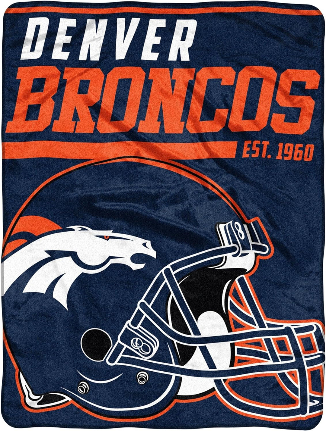 The Northwest Company NFL Denver Broncos 40-Yard Dash Micro Raschel Überwurf Plüschdecke 117 x 152 c