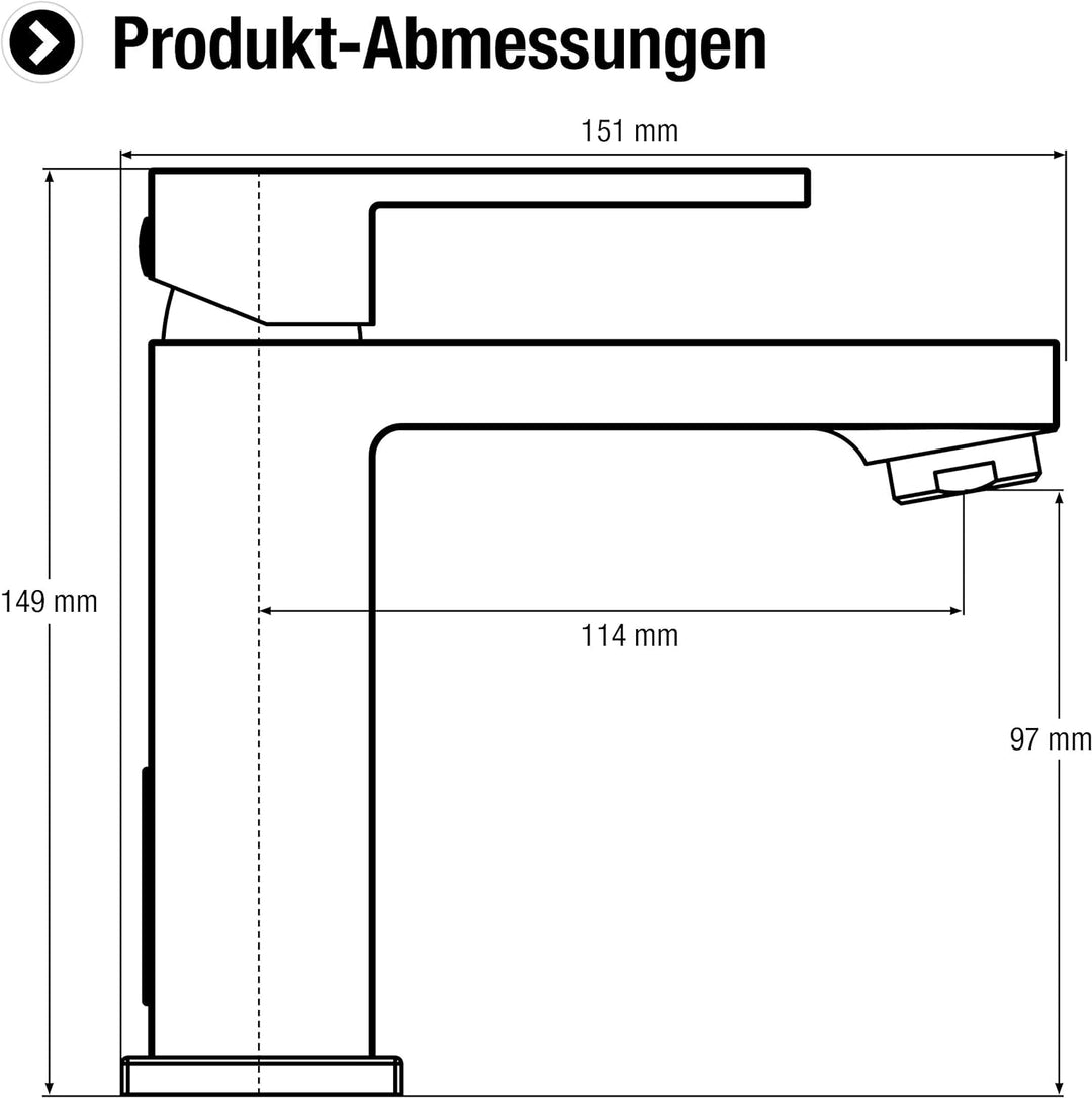 Cornat Waschtisch-Einhebelarmatur "Noir" - Black Edition - Matt schwarzer Messingkörper - Mühelose S