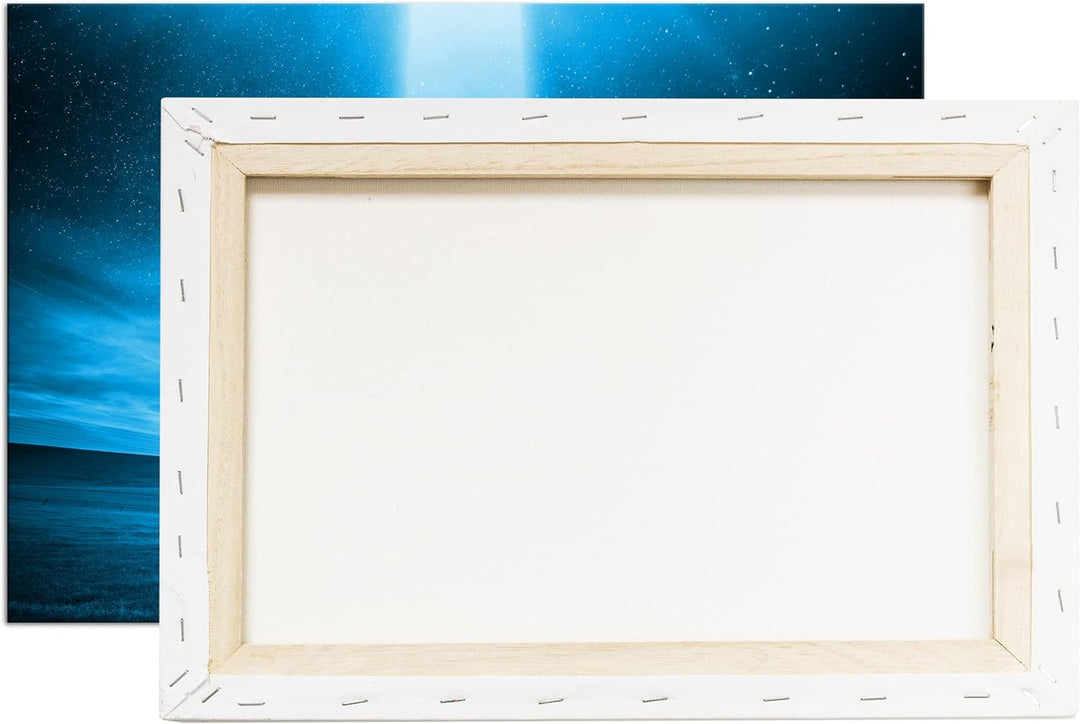 deyoli Ufo Entführung Format 60x40 Effekt: Monocrome Blau als Leinwandbild, Motiv fertig gerahmt auf