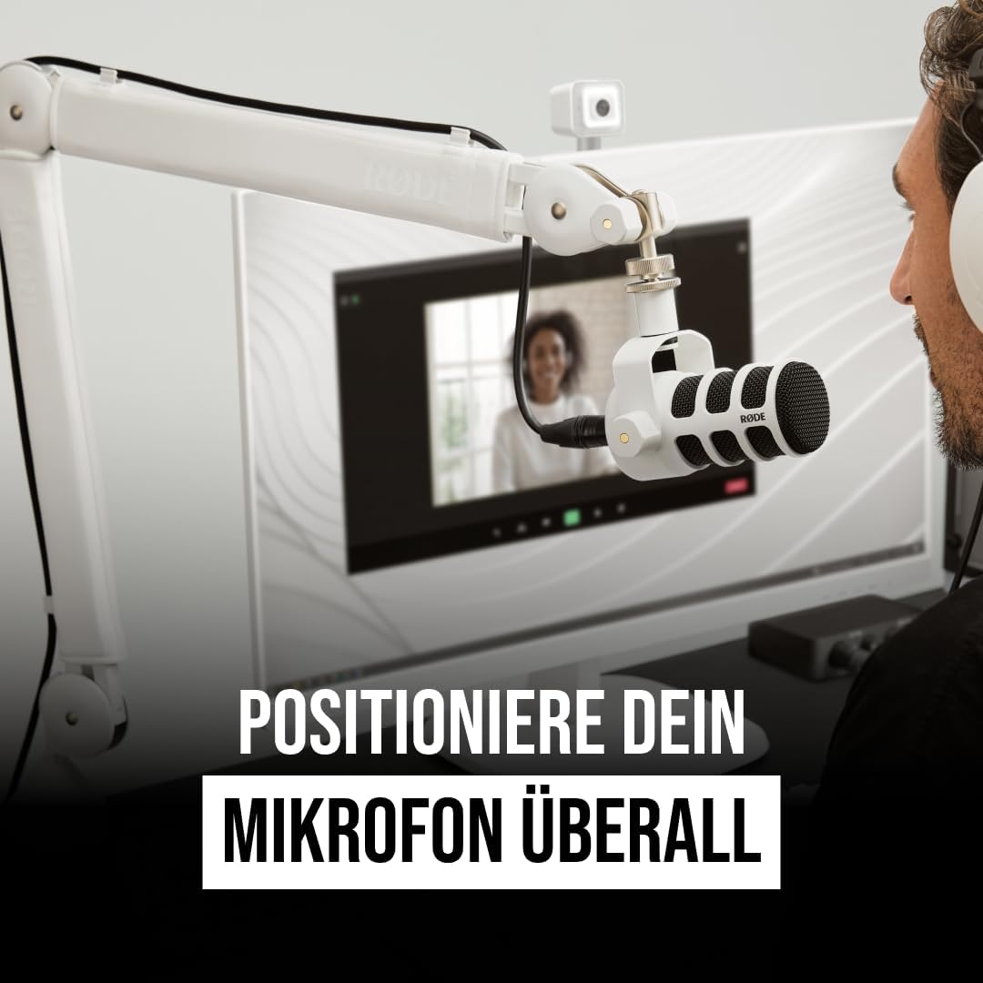 RØDE PSA1+ Professioneller Studioarm mit Federdämpfung und Kabelmanagement (Weiss), White