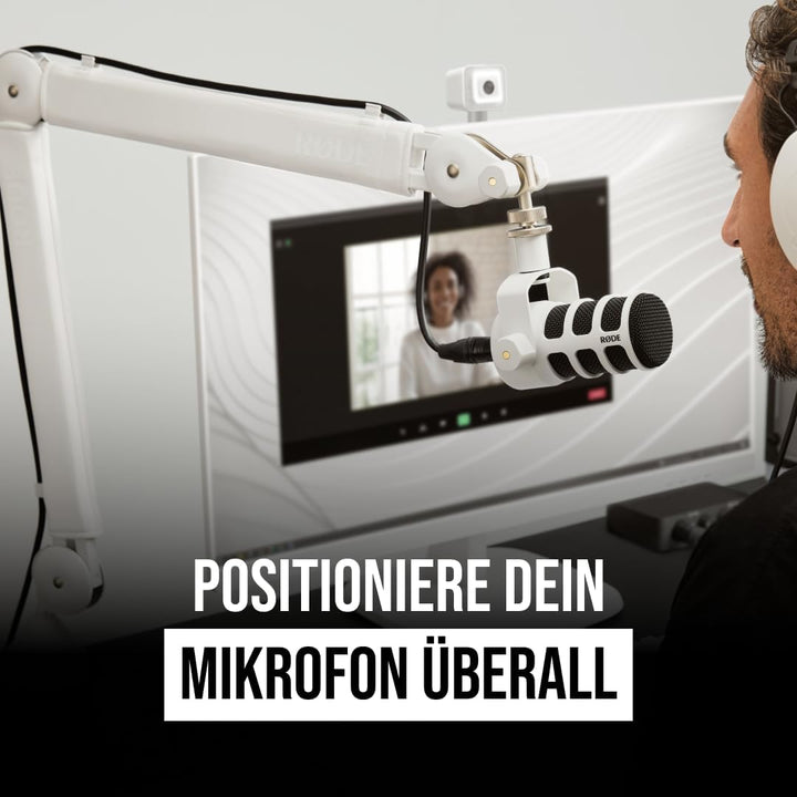 RØDE PSA1+ Professioneller Studioarm mit Federdämpfung und Kabelmanagement (Weiss), White