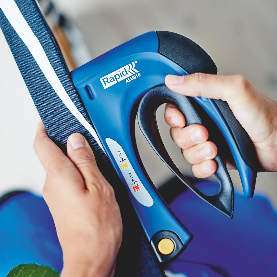 Rapid Handtacker ALU610, Tacker für Holz und Stoffe, Aluminium mit Zughebel, für Klammern Typ 13, 6-