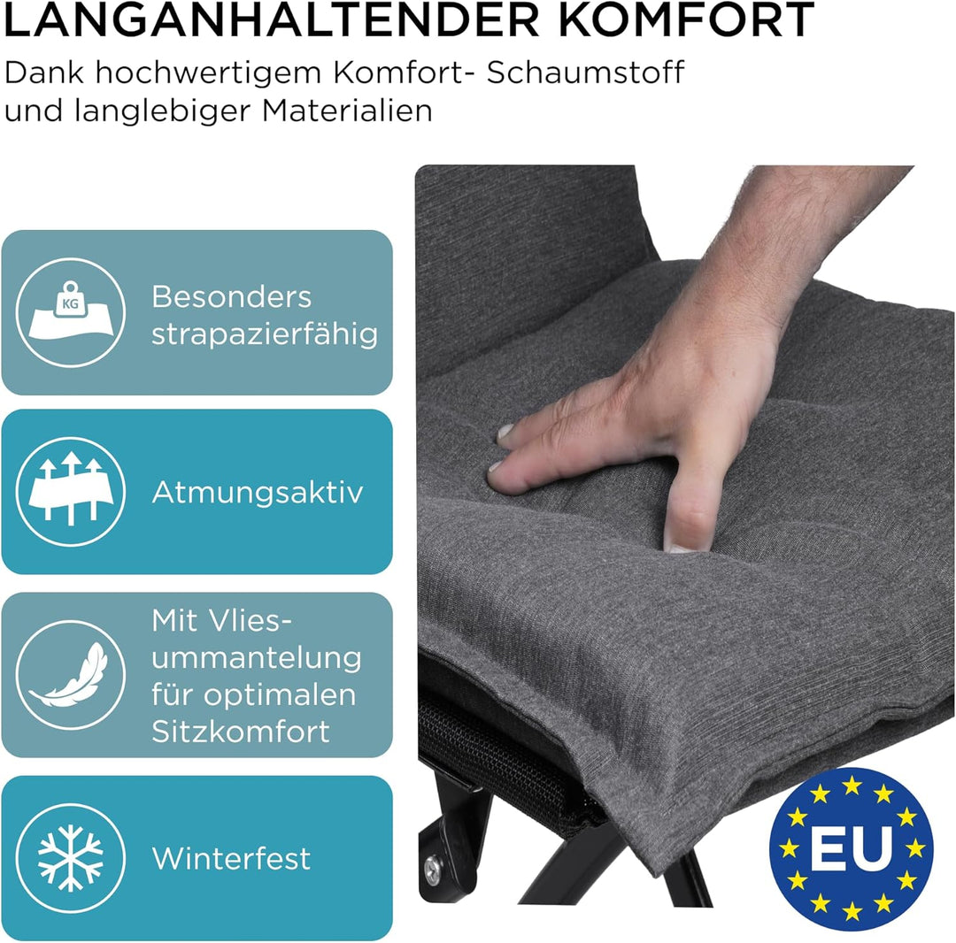 gardisun Gartenstuhlauflagen Niedriglehner I Extra Dicke Sitzauflagen I Made in Europe I Stuhlauflag