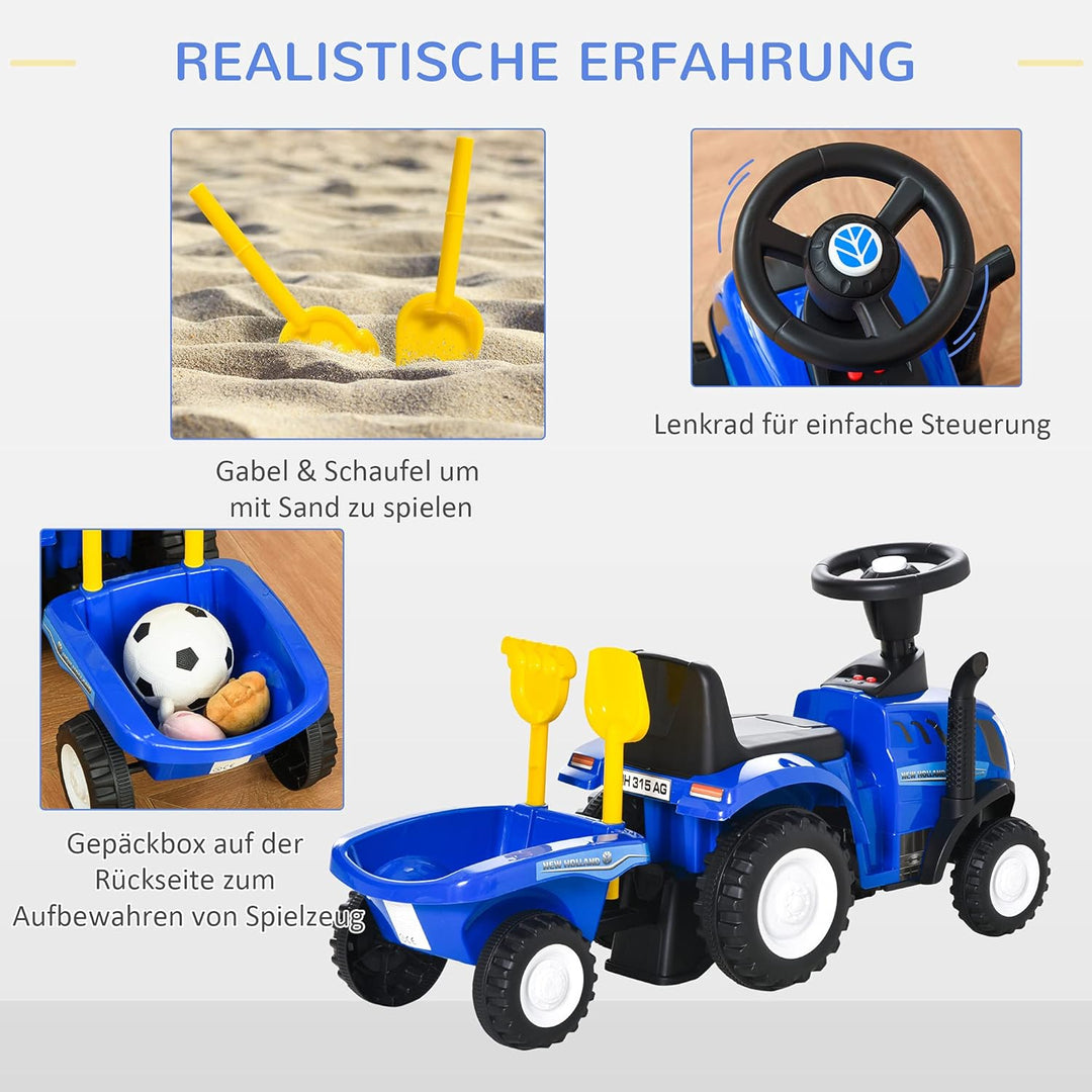 HOMCOM Kinder Rutschauto New Holland Rutscherfahrzeug Kinderauto Kinderfahrzeug Klassische Auto Lauf