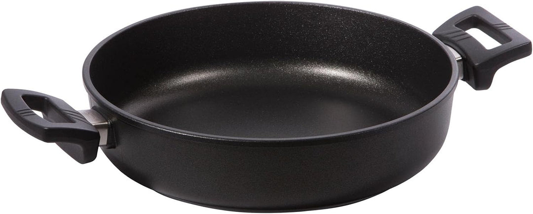 Eurloux Guss-Kasserolle Induktion Ø24 cm - Flache runde Universal Bratenkasserolle 3 Liter mit Besch