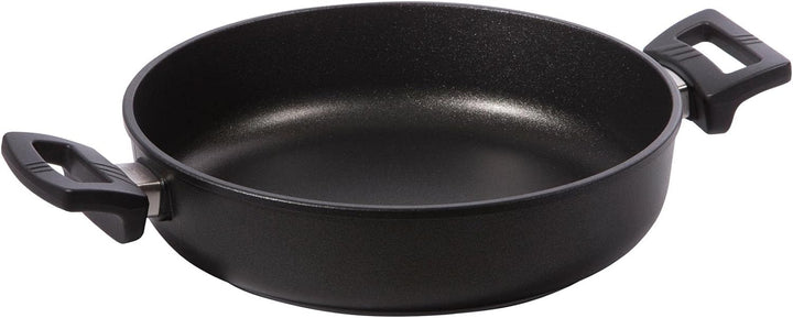 Eurloux Guss-Kasserolle Induktion Ø24 cm - Flache runde Universal Bratenkasserolle 3 Liter mit Besch