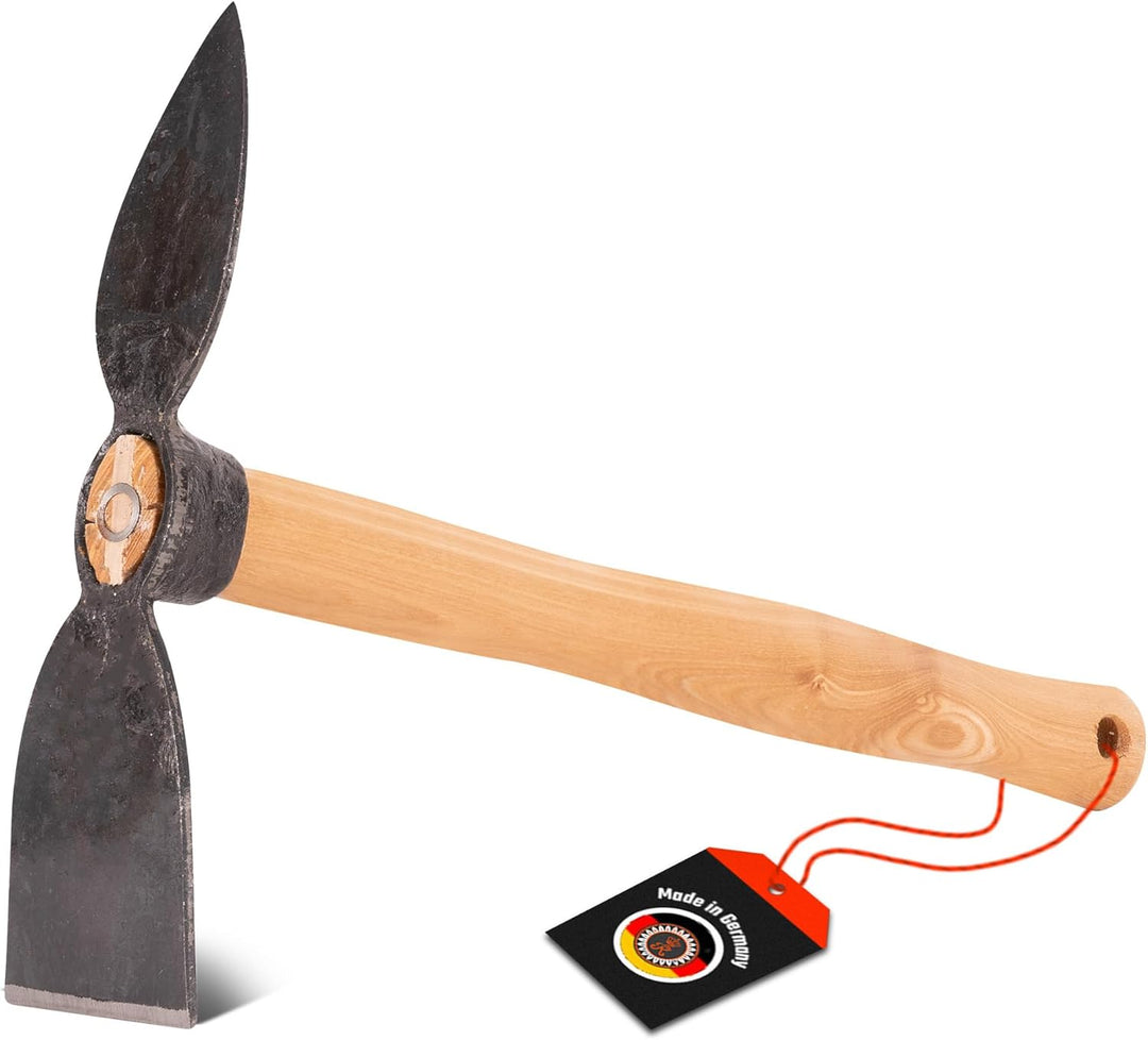 SHW-FIRE Handhacke, stabile geschmiedete Hacke für den Garten, Breit- und Herzblatt, 40cm kurzer erg