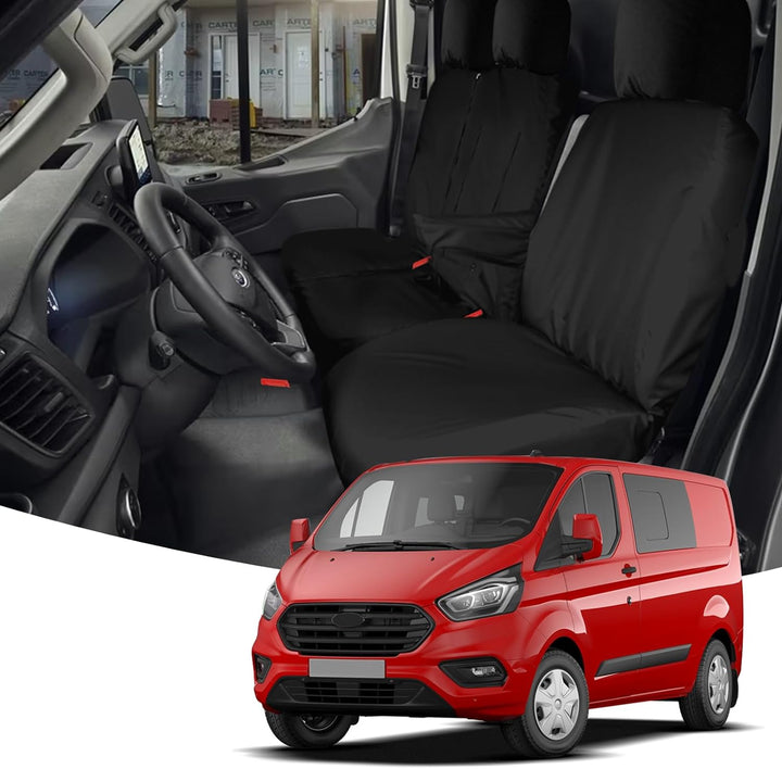 Opaltool 8PC Autositzbezüge Set für Ford Transit Custom 2013-2024, 3-Sitzer Strapazierfähige Massges