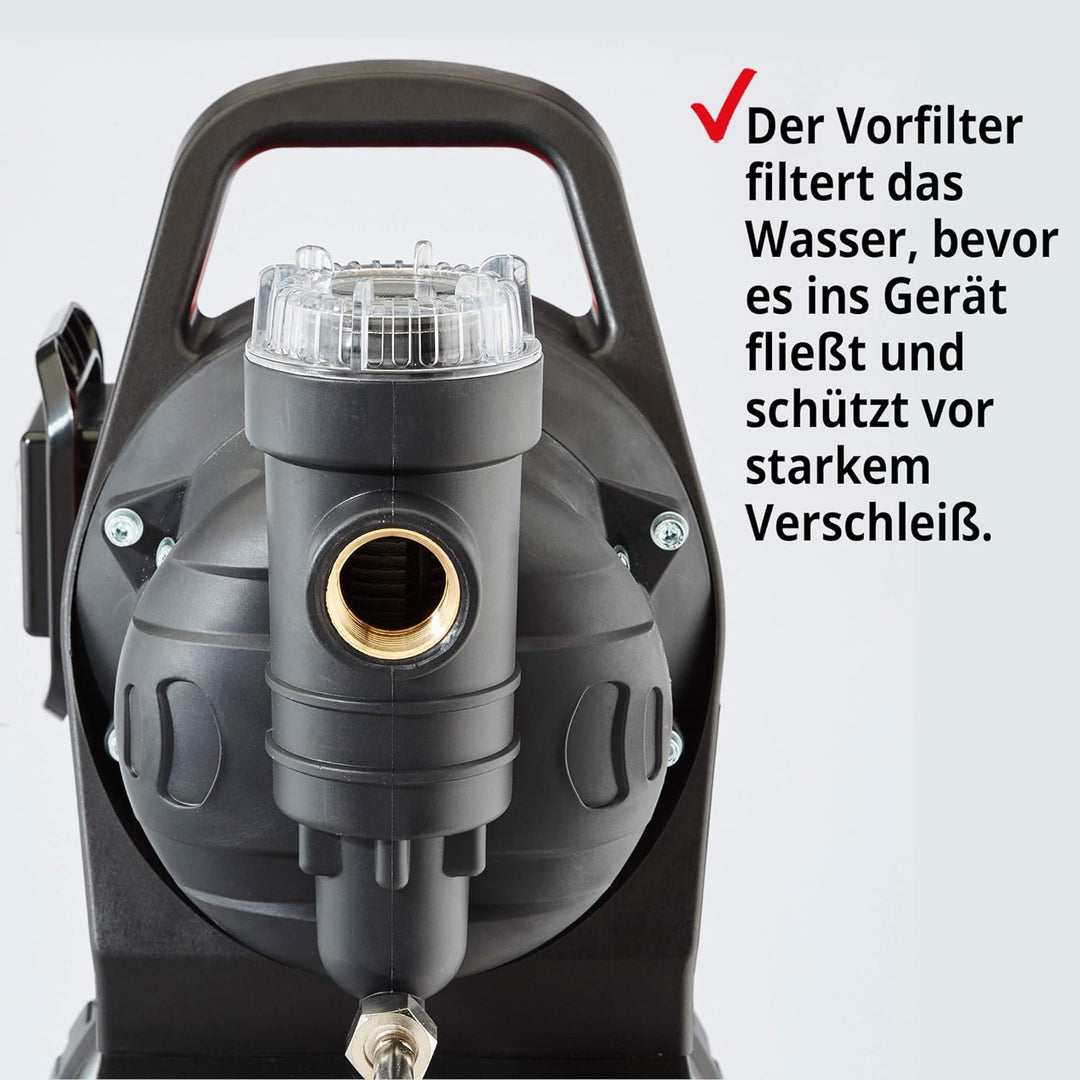 (NEU) HECHT Edelstahl Hauswasserwerk INOX, Wasserpumpe, 1100 Watt, 8 m selbstansaugend, 4,5 bar Förd