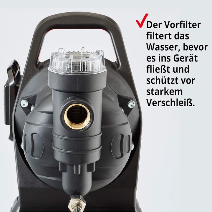 (NEU) HECHT Edelstahl Hauswasserwerk INOX, Wasserpumpe, 1100 Watt, 8 m selbstansaugend, 4,5 bar Förd