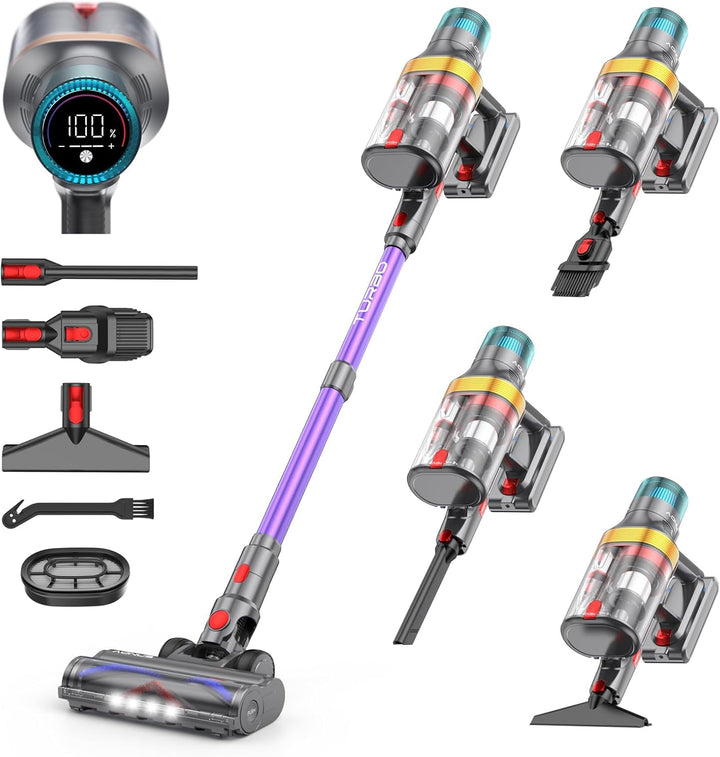 aonus A9 Max Akku Staubsauger 48Kpa 600W, Staubsauger Kabellos Freistehend mit Touchscreen, Bis zu 7