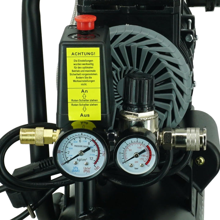 TRUTZHOLM brushless silent Flüsterkompressor tragbar innenbeschichtet 750W / 9 Liter silent leise 57