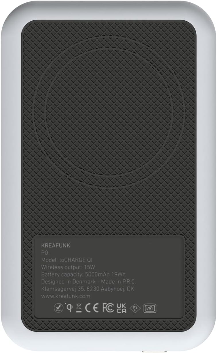 KREAFUNK toCHARGE Qi, Wireless Design-Powerbank grau, grau
