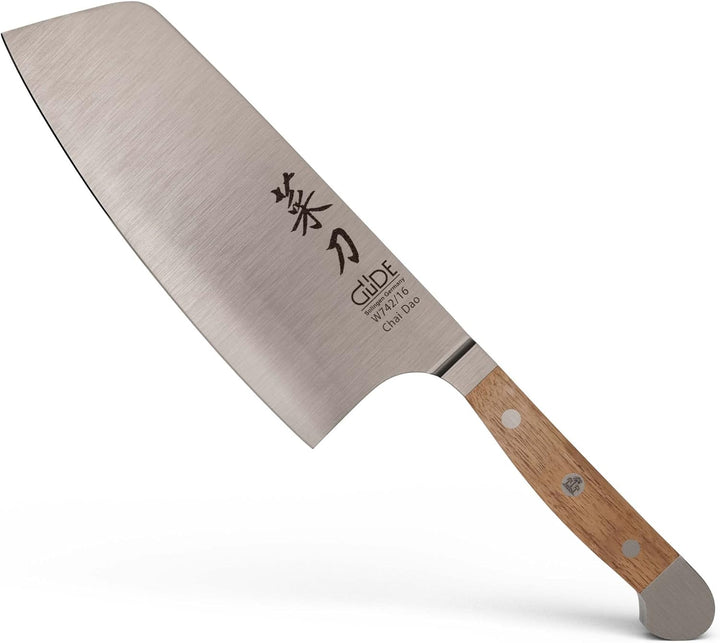 GÜDE Solingen - Chai Dao, China Kochmesser geschmiedet, 16 cm, Walnussholz, ALPHA WALNUSS, Doppelkro