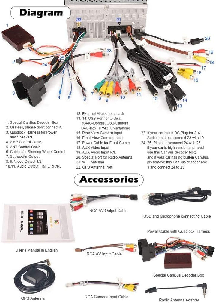 Erisin 9 Zoll 8-Kern 4GB RAM 64GB ROM Android 11 Autoradio mit GPS Navi FĂŒr VW Golf 5 Golf 6 T5 Tigu