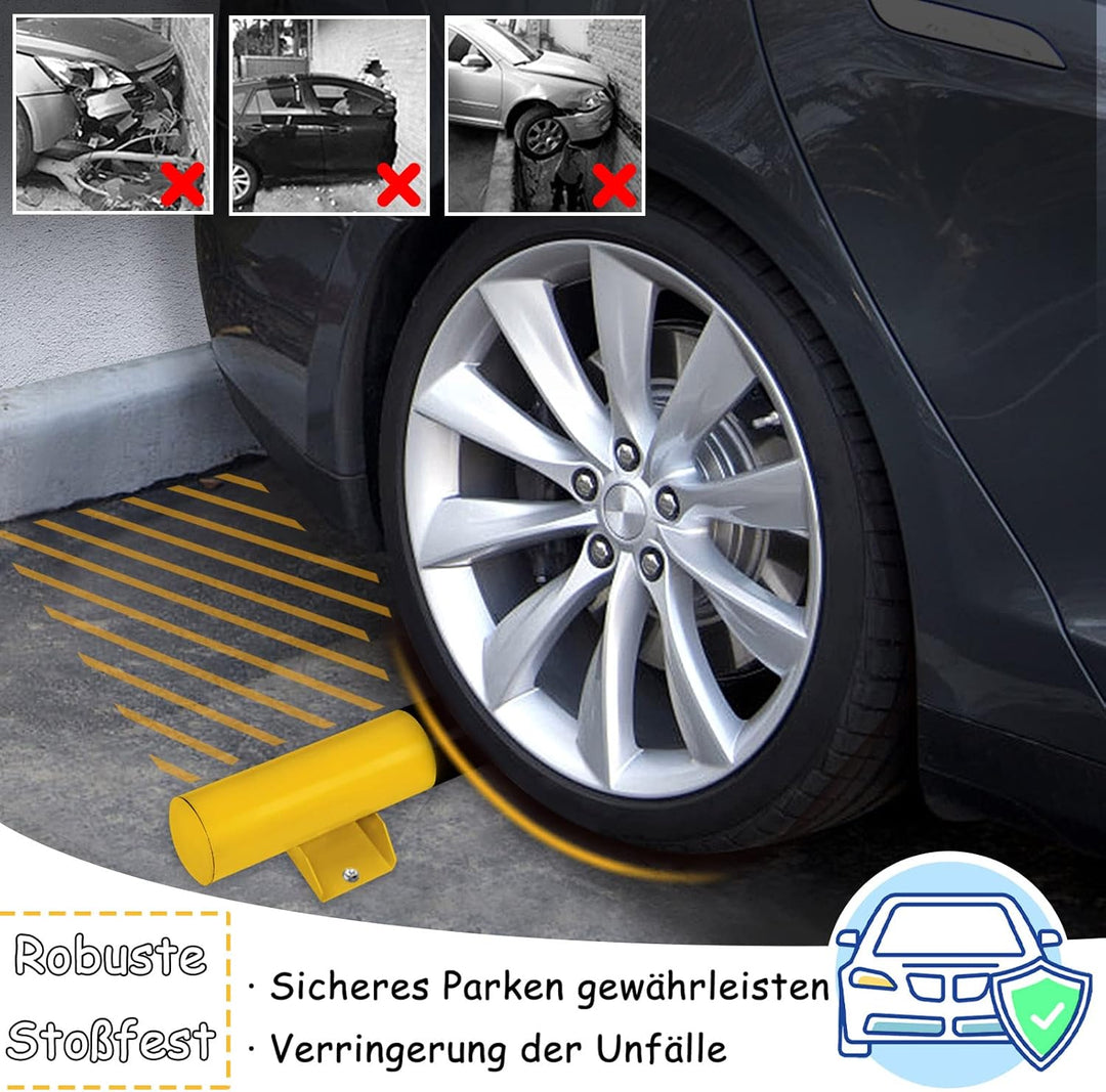 NAIZY Radstopper 4er Metall Parkstopper Parkplatzbegrenzung 60x13x9cm Parkplatzmarkierung mit Dehnsc