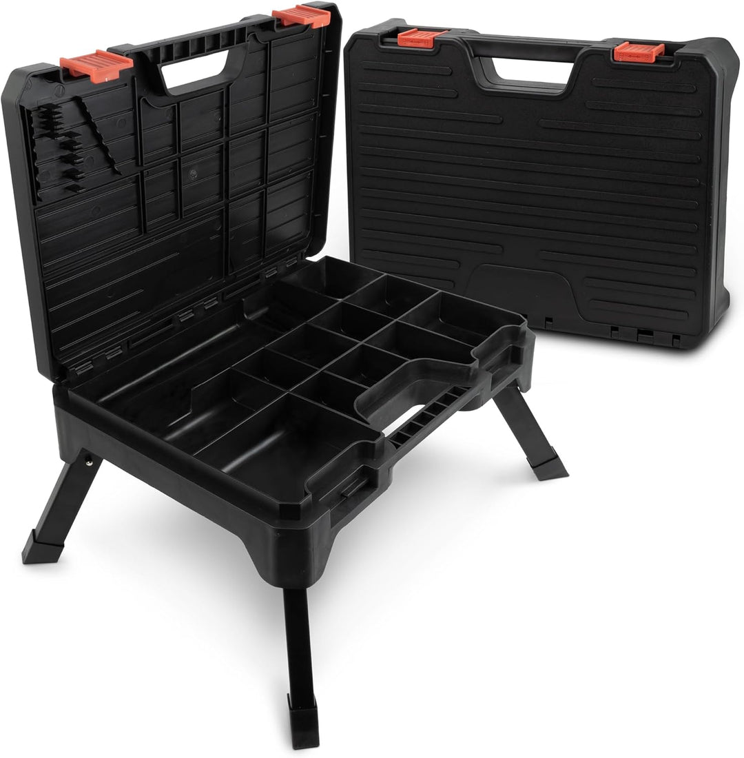 siwitec Multi-Funktions-Klapptritt mit Aufbewahrungsbox bis zu 150 kg belastbar, 2 in 1 tragbarer Kl