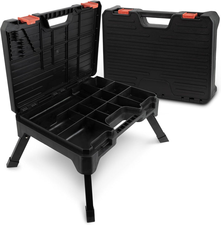 siwitec Multi-Funktions-Klapptritt mit Aufbewahrungsbox bis zu 150 kg belastbar, 2 in 1 tragbarer Kl