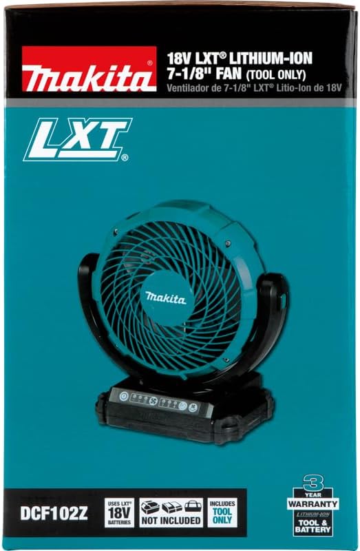 Makita DCF102Z Akku Lüfter 18 V (ohne Akku, ohne Ladegerät), Blau, 101 101 Blau, 101 Blau