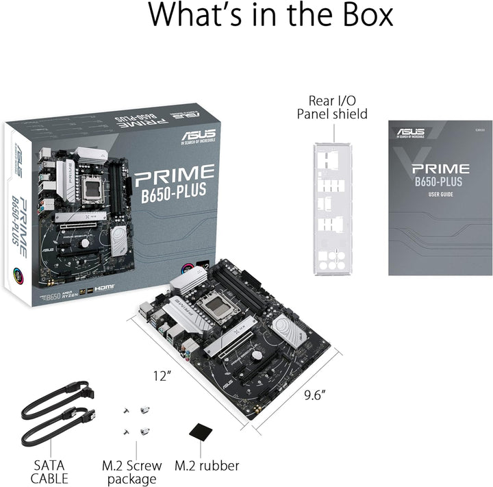 ASUS Prime B650-PLUS Gaming Mainboard Sockel AMD AM5 (Ryzen 7000, ATX, DDR5 Speicher, PCIe 5.0 M.2,