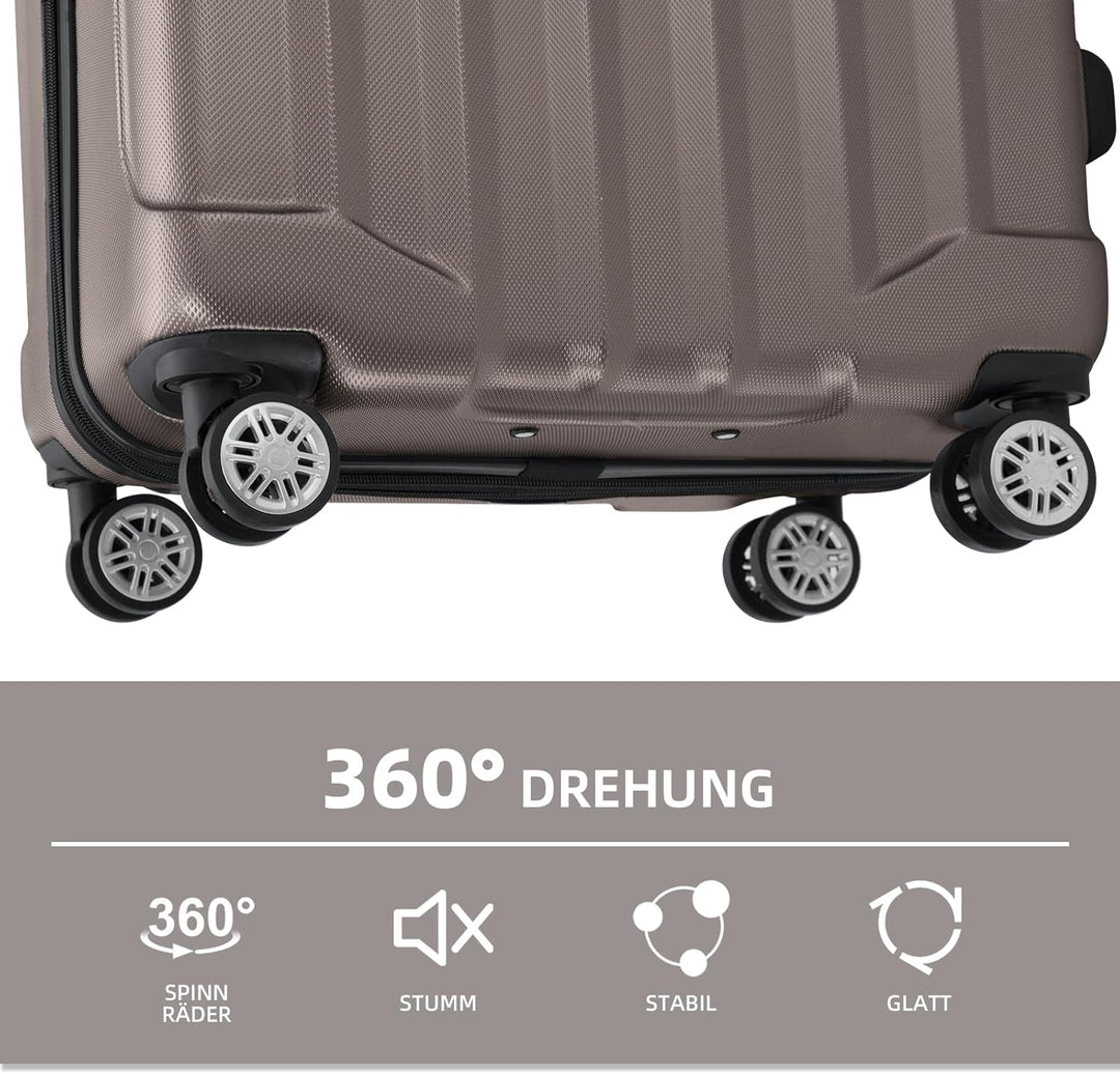 BEIBYE TSA-Schloss 2080 Zwillingsrollen 3 TLG. Reisekofferset Koffer Kofferset Trolley Trolleys Hart