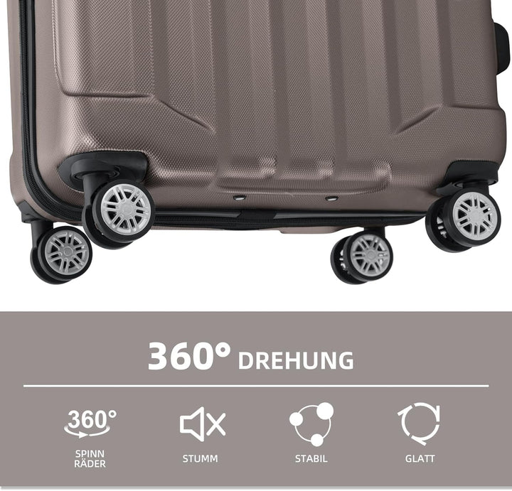 BEIBYE TSA-Schloss 2080 Zwillingsrollen 3 TLG. Reisekofferset Koffer Kofferset Trolley Trolleys Hart