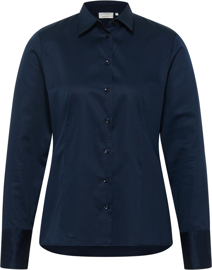 eterna Langarm Bluse Modern Classic Stretch unifarben