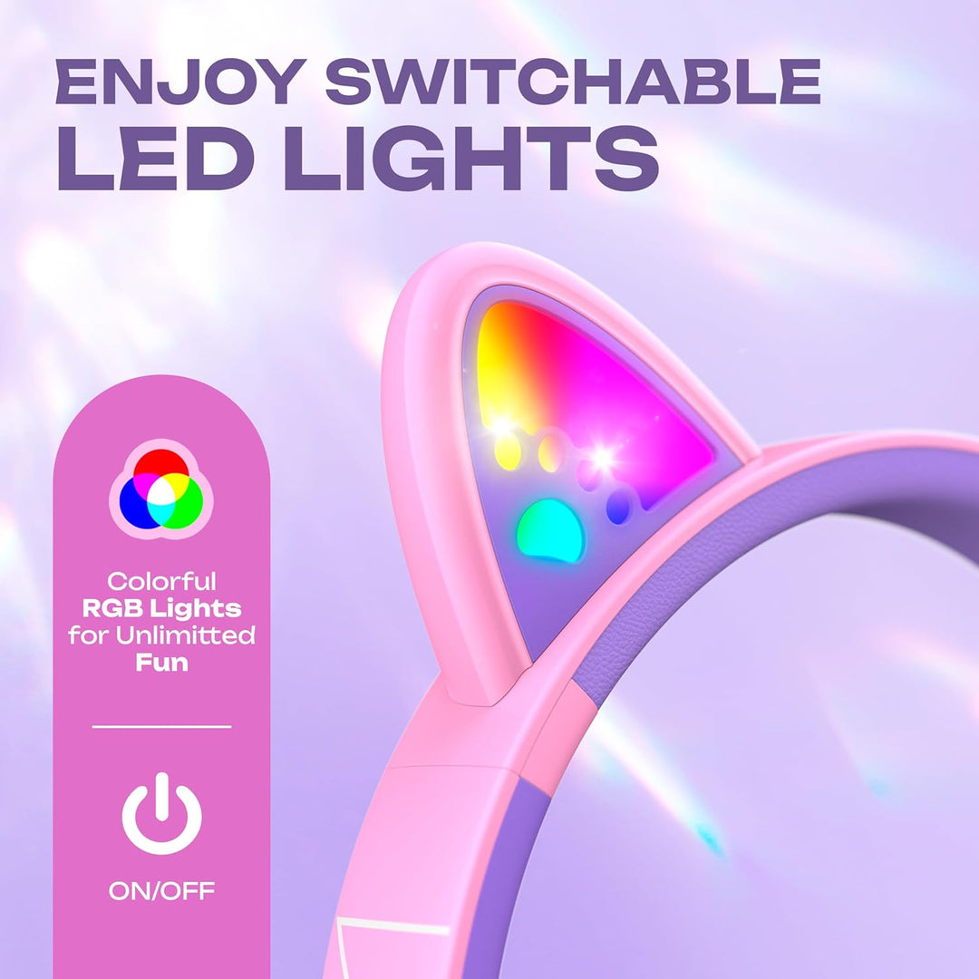 PowerLocus Bluetooth Kopfhörer Kinder, Kinderkopfhörer Over Ear mit 74/85/94dB Lautstärkebegrenzung,