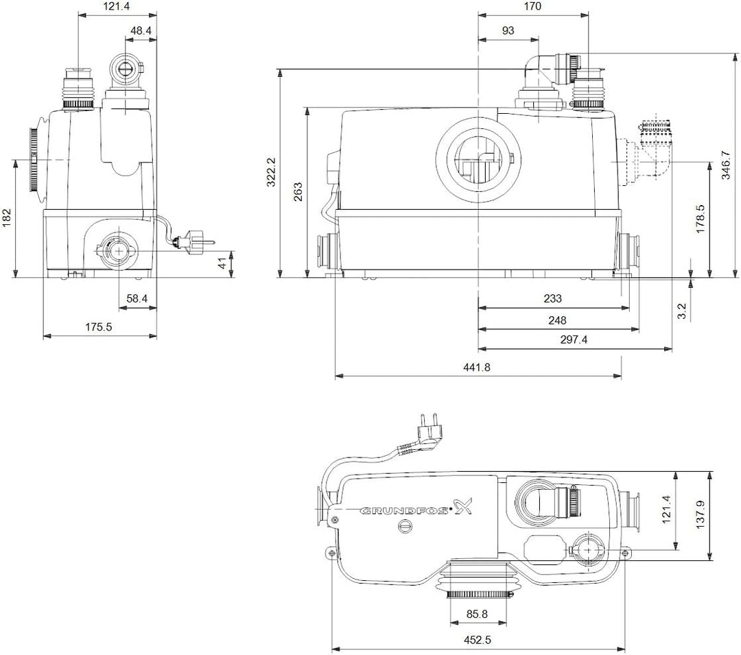 Grundfos Kleinhebeanlage Sololift2 WC-3, 97775315