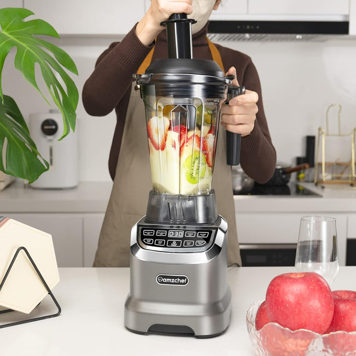 AMZCHEF 2-IN-1 Mixer Hochleistungsmixer 2000 Watt | ①1,85 Liter Mixer mit 6 Klingen | ②Bullet Smooth