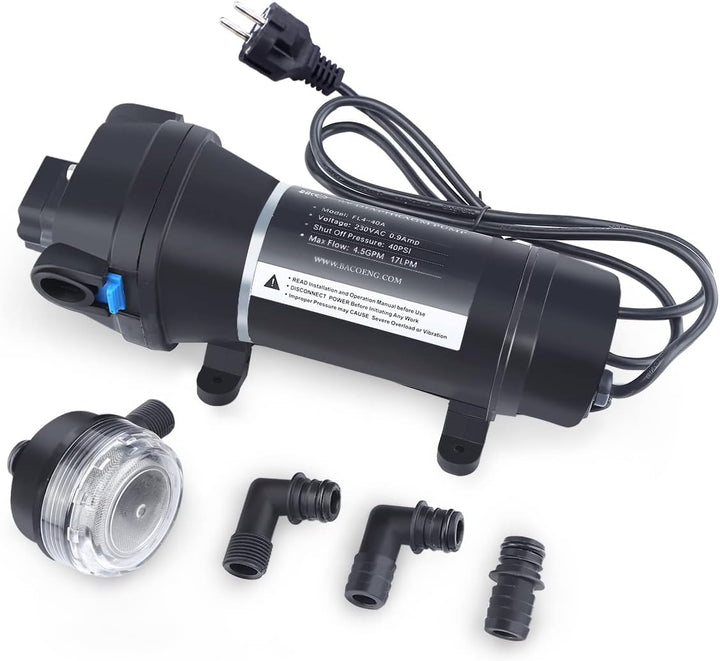 BACOENG AC220V Selbstansaugende Druckwasserpumpe Trinkwasserpumpe 17Ltr./Min 40 PSI