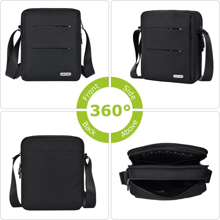 UBAYEE Umhängetasche Herren mit Tabletfach (Passend für 11 Zoll iPad, Tablet), RFID Blocker Fach, Wa