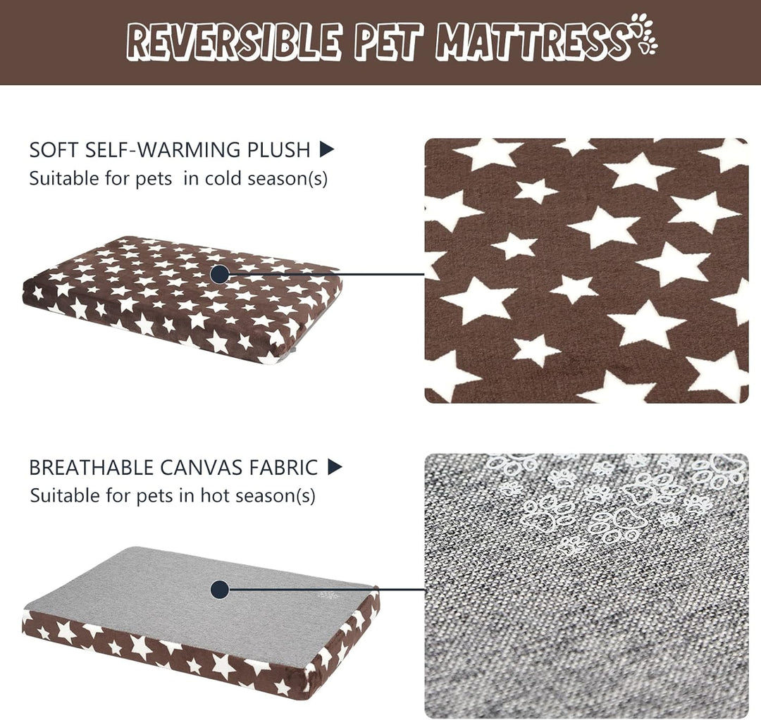 VANKEAN Hundebett Wasserdicht Hundekissen Waschbar mit Abnehmbarer Innenfutter Sommer und Winter, Fl