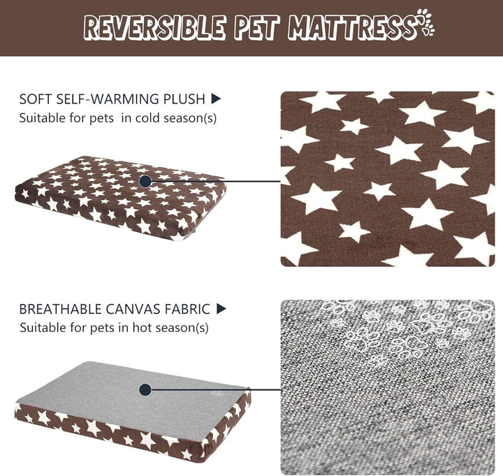 VANKEAN Hundebett Wasserdicht Hundekissen Waschbar mit Abnehmbarer Innenfutter Sommer und Winter, Fl