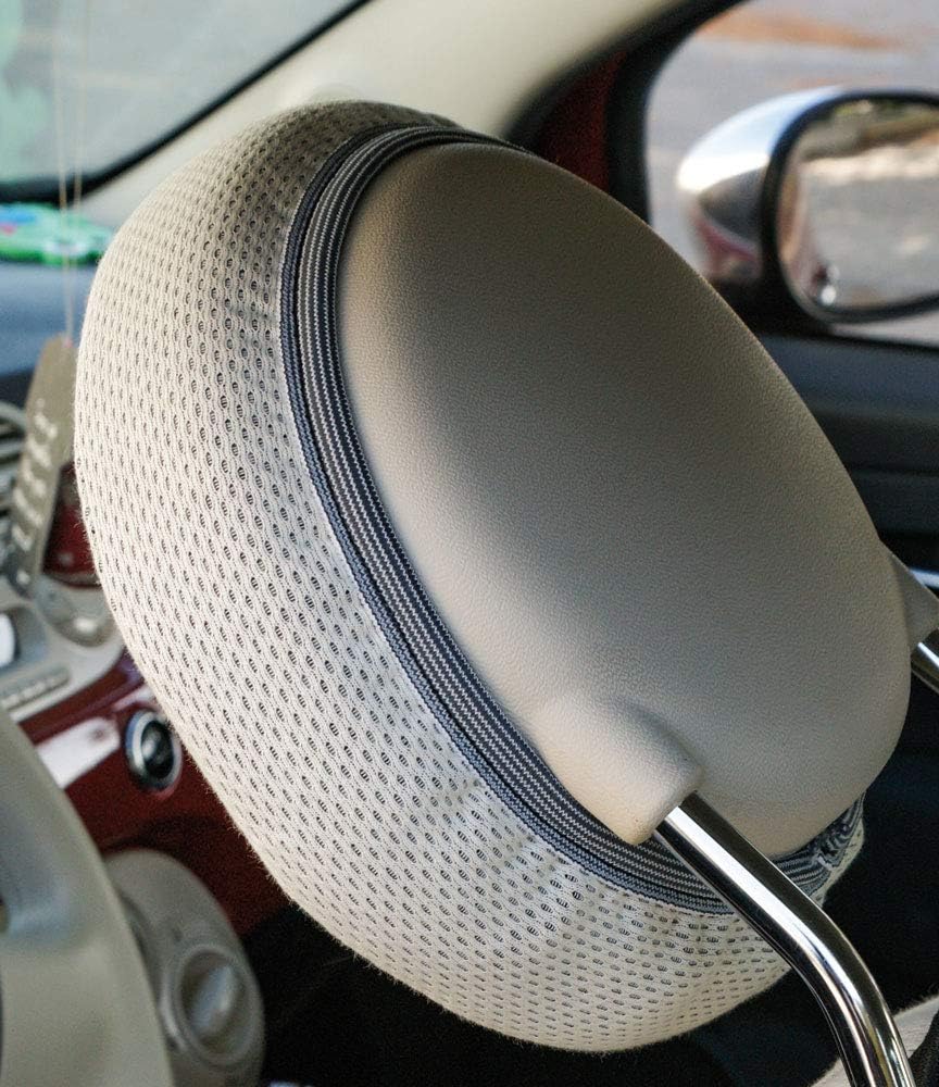 CORA FIAT 500 07 Vordersitzbezüge, personalisiert, Grau/Creme