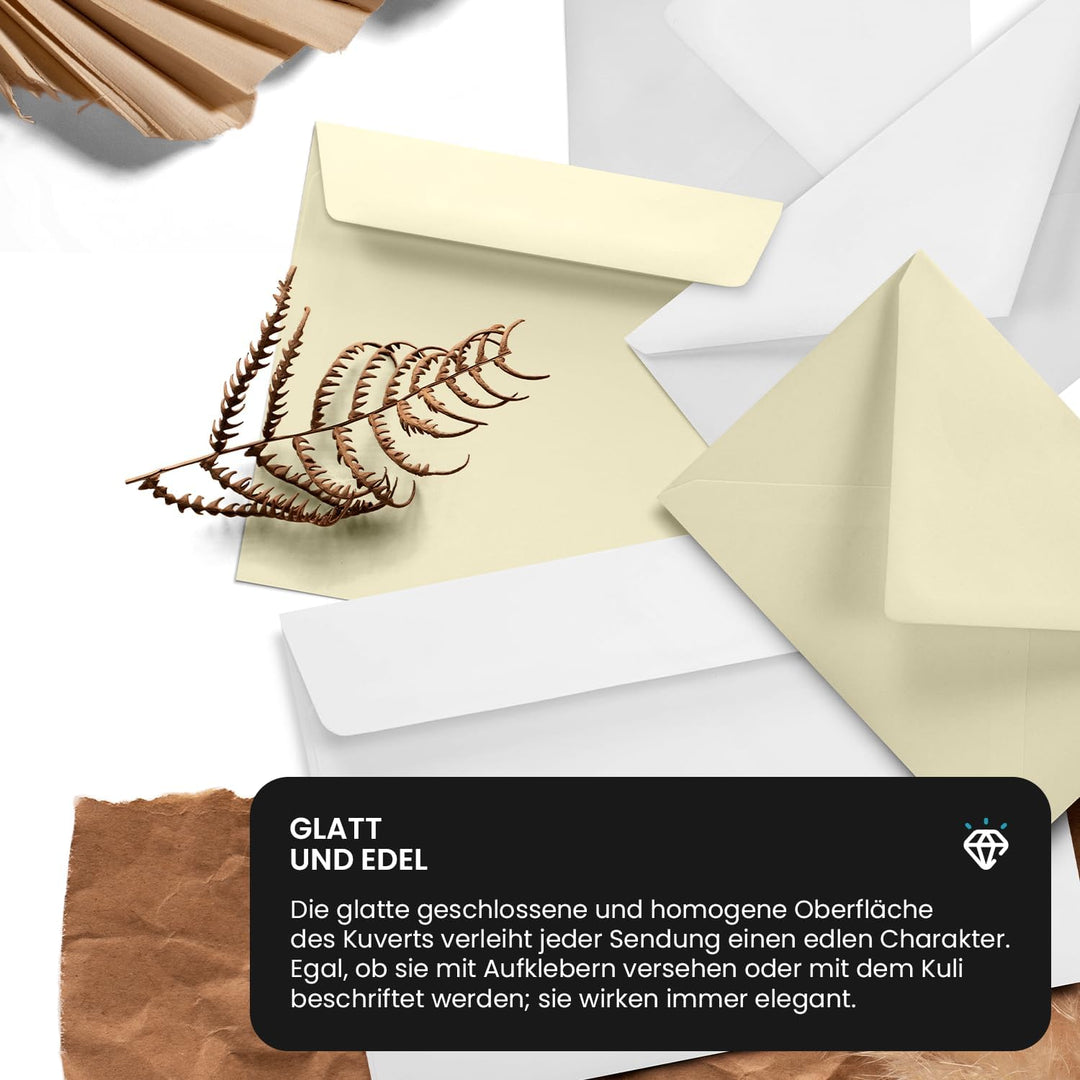 Netuno 100 Briefumschläge Weiss DIN C5 162 x 229 mm 120g Aster Smooth Extra White Briefkuverts haftk