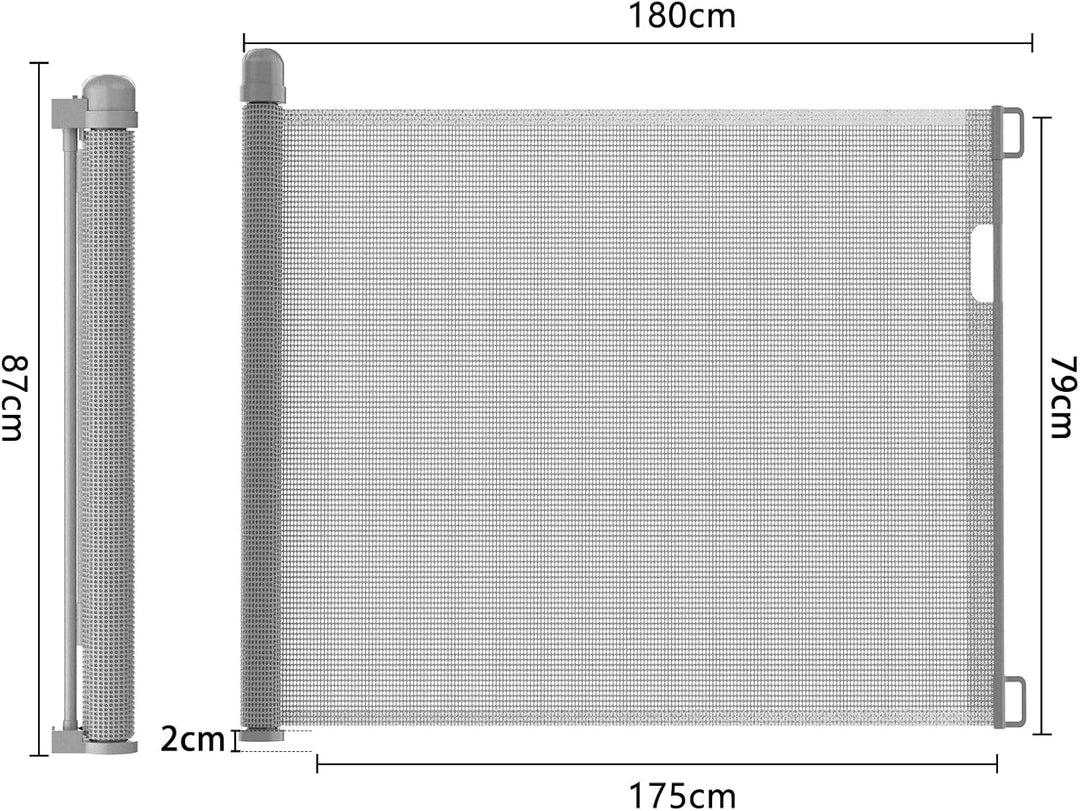 LZQ Türschutzgitter Treppenschutzgitter Roll für Babys und Haustiere,Baby Absperrgitter,0-180cm, 87