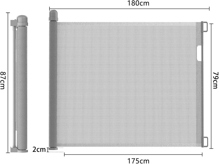 LZQ Türschutzgitter Treppenschutzgitter Roll für Babys und Haustiere,Baby Absperrgitter,0-180cm, 87