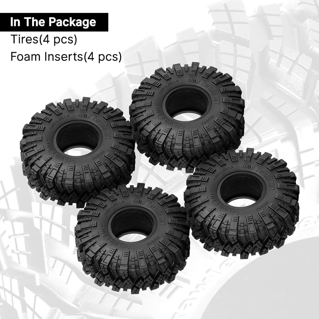 INJORA 1.9 Mud Terrain Reifen Kraken Claw Reifen für Axial SCX10 Pro UTB18 TRX4 Redcat VS4-10 Redcat