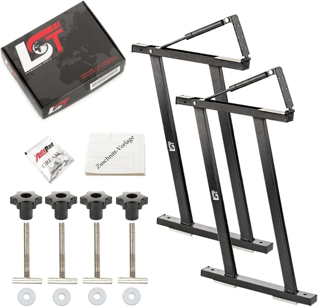 LST 2x Schienen Schwarz Schrauben Scharnier Dämpfer Multiflexboard T5 T6 V VI