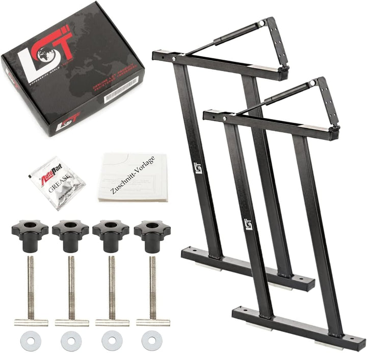 LST 2x Schienen Schwarz Schrauben Scharnier Dämpfer Multiflexboard T5 T6 V VI