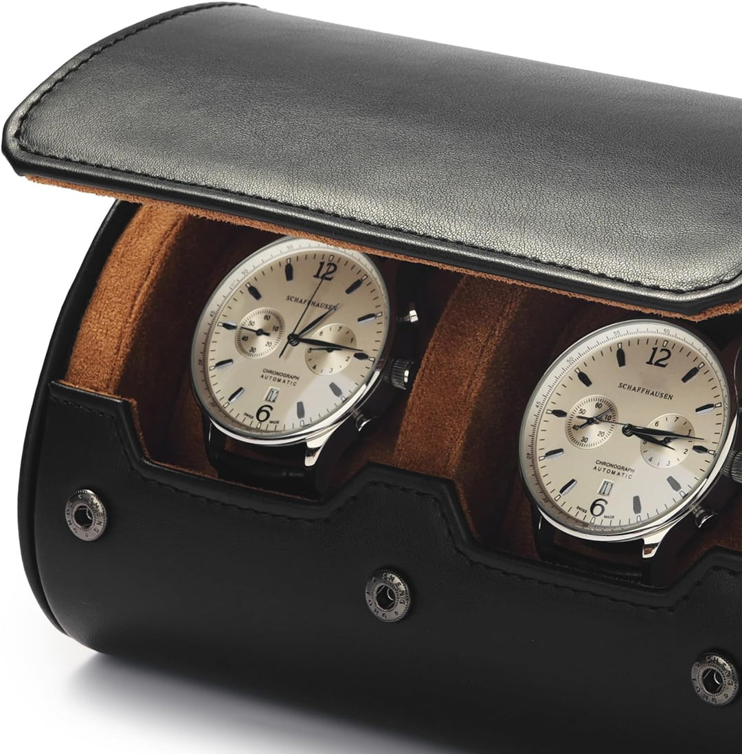 Oirlv Luxus Pu Leder 2 Schlitze Uhrenrolle Reiseetui Aufbewahrungsetui Für Geschenkbox Weihnachten J